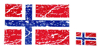 Norsk flagg for Bamsefleece - Stort for rygg