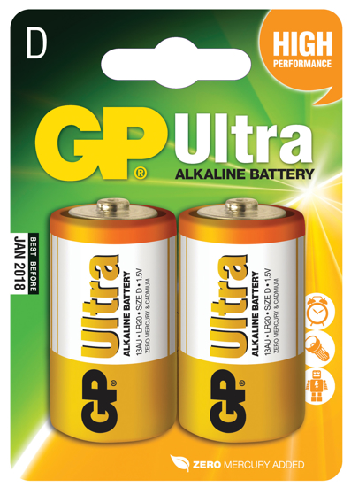 Bilde av Batteri Alkaline D 2-pk