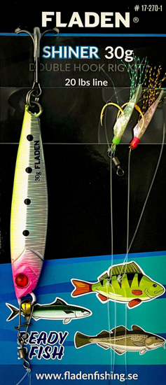 Shiner 30g double hook rig kit lime