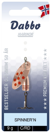 Dabbo Spinner`n C/RD - 9gr. Kobber m/rød prikker