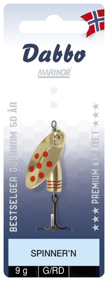 Dabbo Spinner`n G/RD - 9gr. Gull m/rød prikker