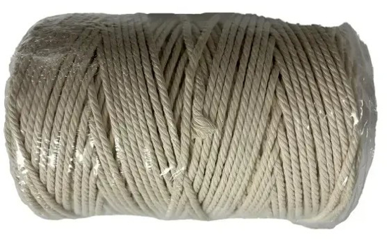 3 slått bomullstråd 3mm
