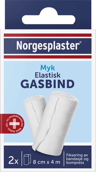Gasbind elastisk. 2-pk