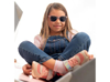 Solbrille Jr "Rayban" Rosa Leopard