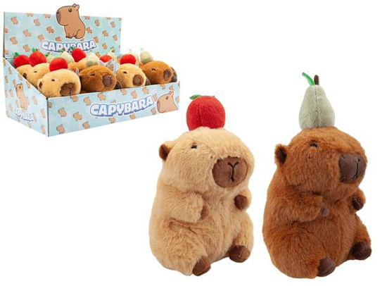 Capybara i plysj med frukt Ass