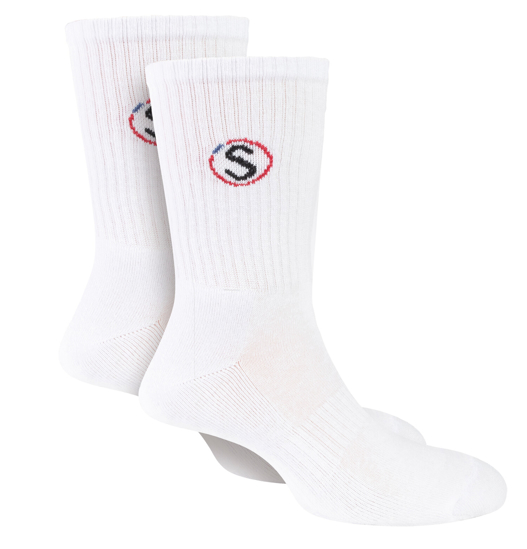Tennissokker m/logo 2.pk - Str. 36-40. Hvite. Safa