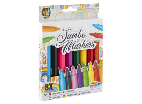 Tusjpenner Jumbo 8-pk. Ass