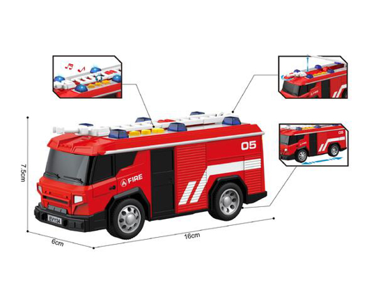 Brannbil m/lys, lyd og friksjon