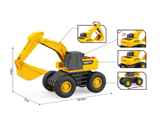 Gravemaskin m/lys, lyd og friksjon